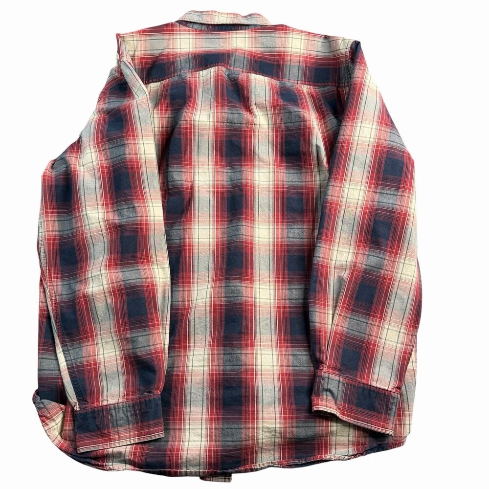Carhartt Red Blue Plaid Shirt Mens XL Flannel Relaxed Fit Button Down Logo Y2K - Picture 5 of 15